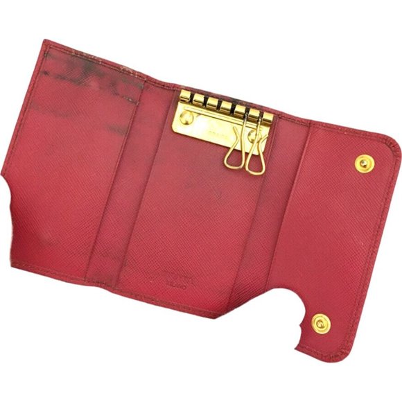 288124Y Prada Key Case 6 Ring Pink Saffiano Leather - Picture 5 of 9